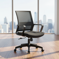 Chaise de bureau pivotante la plus vendue, réglable en hauteur, en tissu maillé nylon, avec soutien lombaire, design moderne, cadre en bois, dossier ouvert, fixe