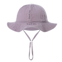 Chapeau de soleil en mousseline pour bébé UPF 50+ respirant coupe-vent en coton avec large bord pour l'extérieur, la plage, l'été, unisexe