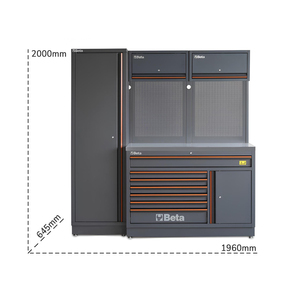 Beta C45PRO 2.0 EX <b>workshop</b> furniture 1960x645x2000mm steel top and <b>storage</b> compartment - Product Image 2