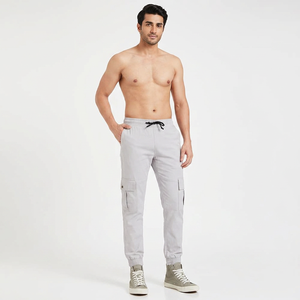 Pantalon décontracté homme taille mi-haute coupe slim tendance, 100 % polyester respirant avec cordon de serrage – Meilleure vente - Product Image 1
