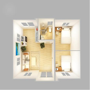 <span class=keywords><strong>Case</strong></span> Container in Acciaio <span class=keywords><strong>Economiche</strong></span> con 2 Camere da Letto, Prefabbricate Portatili Pieghevoli Modulari, Hotel di Lusso Prefabbricati, Mini <span class=keywords><strong>Case</strong></span> - Product Image 6