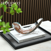 Flolenco, cristal de verre incurvé fait à la main, charme fluide, forme géométrique moderne, retour à l'école, décoration d'art pour la maison