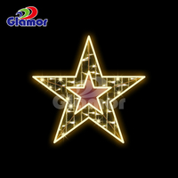 Luces LED 2D con motivo de estrellas, bonitas pantallas navideñas para exteriores