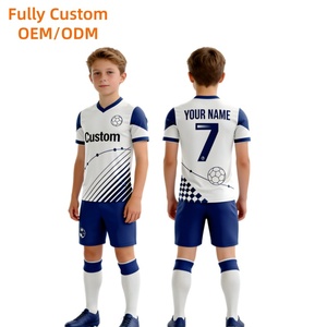 Custom Kids Soccer Uniform High Quality Sublimation Printed Quick Dry Breathable <b>Polyester</b> Sports Football Jersey Set Custom - Product Image 1
