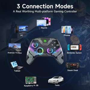 Nuevo <span class=keywords><strong>EASYSMX</strong></span> X15 2025 para <span class=keywords><strong>Switch</strong></span> Pro Controller, Joysticks con Luz RGB, Gatillos, Gamepad Inalámbrico de 2.4GHz - Product Image 4