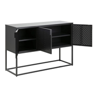 Kabinet setengah hitam logam meja dapur luar ruangan bufet kustom & Bufet