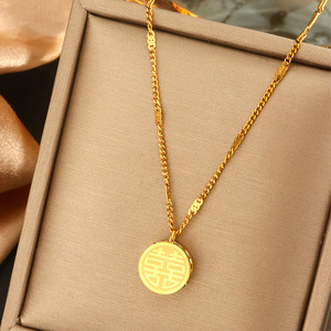 Grosir Kalung Wanita Stainless <span class=keywords><strong>Steel</strong></span> Model Sederhana, Kalung Mutiara Zirkon Persegi Motif Daisy Tidak Mudah Luntur - Product Image 6