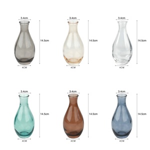 Vases en verre de style européen avec bouteille en verre coloré, coloré pour la décoration de la maison, <span class=keywords><strong>vase</strong></span> à fleurs décoratif, plante à fleurs - Product Image 6