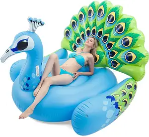 Inflatable Peacock Pool Float Fun Beach Swim Party Toys Pool Island Summer Pool Raft Lounge For Adults And Kids