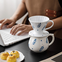 Ensemble de cafetière en céramique de style origami de luxe léger avec filtre à café en papier et sac de voyage portable