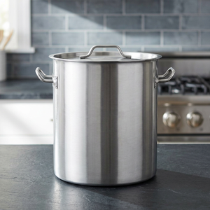 Marmite à soupe en acier inoxydable avec couvercle, grande capacité, design minimaliste pour cuisinières à gaz et à induction - Product Image 1