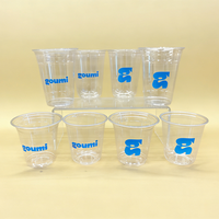 Vente en gros de gobelets en plastique PET transparents jetables personnalisés de 16, 20, 24 oz, 90 mm, pour boissons froides, jus, café, avec couvercle