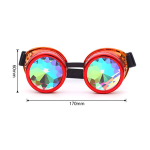 Gafas HLC con Lentes de <span class=keywords><strong>Cristal</strong></span> Arcoíris, Estilo Cosplay, Fuegos Artificiales, Holográficas, Steampunk, Gafas de Soldadura, Góticas, para Fiestas, Caleidoscopio - Product Image 4