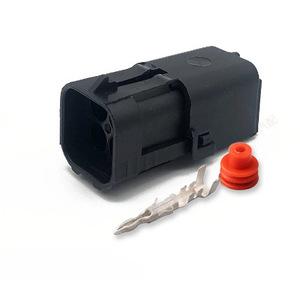 Conector automotriz sellado de 4 pines, enchufe de 2.5 mm, plástico negro, IP20, terminal macho y hembra para uso en automóviles - Product Image 1