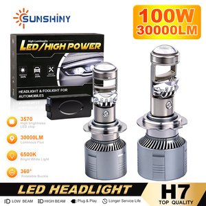 Sunshiny A100 100W 3570 CSP สว่างพิเศษ30000LM มินิเลนส์โปรเจคเตอร์ LED ไฟหน้าหลอดไฟรถยนต์อเนกประสงค์ H7 9005 <span class=keywords><strong>H4</strong></span> - Product Image 1