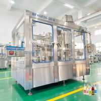 Ligne de production de machines de remplissage et d'embouteillage automatiques pour boissons gazeuses, sodas et eau en bouteilles en verre avec bouchon à languette