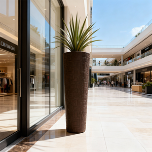 ML017 Modern Luxury Fiberglass Floor-<b>Standing</b> Flower <b>Pot</b> for Hotel & Villa Living Room Artificial Flower Compatible Hand Carved - Product Image 1