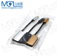12CM USB3.1 Type C à Audio 3.5mm + Recharge 2 en 1 Écouteur Câble Adaptateur de Convertisseur