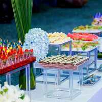 Support de présentation de cupcakes/desserts en acrylique amovible, support à étages pour buffet, pour mariage, fête, pause thé, banquet, service de restaurant
