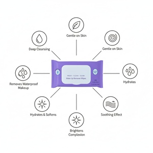 Non-woven Women's Beauty Wet Wipes Face Cleansing Makeup Wipes Wholesale for Skin Care - Product Image 3