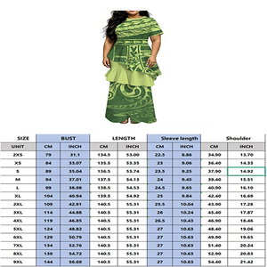 Blusa com Estampa Tribal Amarela Dourada para Mulheres das Ilhas do Pacífico com Logo Personalizado e Saia Maxi Longa com Camada de Renda Amarela - Product Image 6