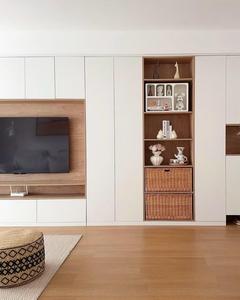 <span class=keywords><strong>Meuble</strong></span> <span class=keywords><strong>TV</strong></span> <span class=keywords><strong>mural</strong></span> design moderne et luxueux pour salon, <span class=keywords><strong>ensemble</strong></span> de meubles en bois avec panneaux muraux. - Product Image 2