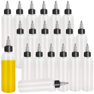 Factory Wholesale 100ml 150ml 200ml 250ml <b>Plastic</b> PET Hair Oil Nozzle Clear Squeeze Bottles With Twist <b>Caps</b> - Product Image 1