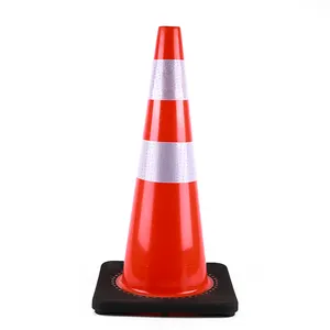 Traffic Cone Factory 750mm 29.5 Inches European Black Base Road Safety PVC Traffic Cone