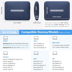 กระเป๋าใส่แล็ปท็อปแบบนีโอพรีน 3 ชั้น กันกระแทก กันน้ำ พร้อมซิป สำหรับ<span class=keywords><strong>ขนาด</strong></span> 13-15.6 นิ้ว - Product Image 6