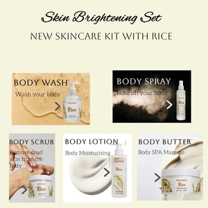 Bán buôn OEM chiết xuất gạo chăm sóc cơ thể thiết lập hữu cơ giữ ẩm & sáng Lotion cho da khô sáng chăm sóc da Kit 5 mảnh - Product Image 5
