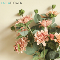 YC1020 gros mariage mariée soie artificielle Dahlia fleur branche tige Bouquet pour la décoration