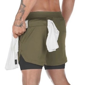 Mens 2-in-1 Running Shorts Breathable Quick Dry Gym Training Sports Shorts with Pockets Drawstring Casual <b>Athletic</b> Wear - Product Image 2