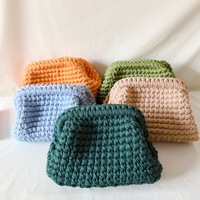 Penjualan laris tas Messenger modis lintas batas murni buatan tangan tas Clutch gaya terbuka Crochet wanita