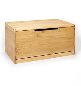 Boîte à pain en bois pour cuisine Bac de stockage des aliments de grande capacité en bambou - Product Image 2