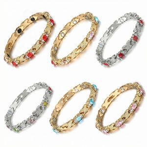 Women's Two-Tone Diamond <b>Bracelet</b> Zinc Alloy Magnetic Jewelry Gift Fashion Beaded <b>Bracelets</b> - Product Image 1