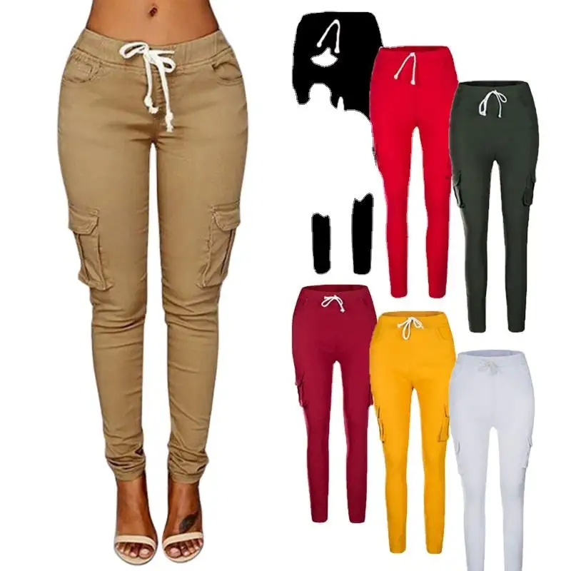 Hot Sale Fashion Legging For Women 2022 Drawstring Casual Legging Pants Women High Waist Cargo Long Pant