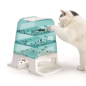 Nuovi arrivi Interactive Cat Toy Pet Feeder 3 livelli di difficoltà Slow Feeder Cat Senses Food Tree