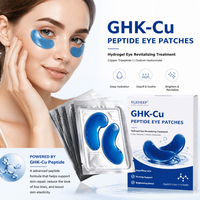 Patchs hydrogel GHK-CU à la caféine et aux peptides de cuivre bleu pour les yeux gonflés et les cernes – Masque coréen pour le contour des yeux