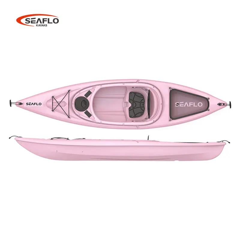 SEAFLO OEM plástico barato vibrante macaron color Sakura Pink mar kayak océano Canoa/Kayak adulto 1 persona sentarse en kayaks para la venta