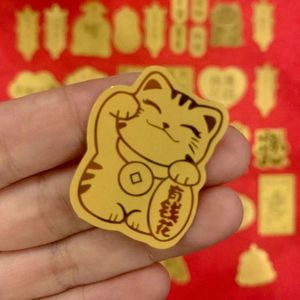 Autocollant de téléphone portable <span class=keywords><strong>Maneki</strong></span> <span class=keywords><strong>Neko</strong></span> en or pur 999 de Shenzhen Shuibeis, porte-bonheur rapide, un cadeau populaire et très vendu - Product Image 2