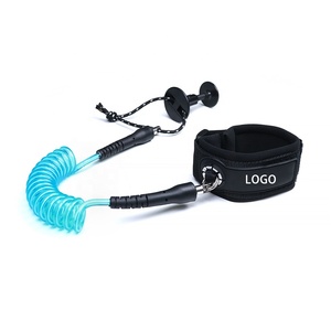 Laisse de bras en corde spirale durable pour <span class=keywords><strong>bodyboard</strong></span>, avec mousqueton en acier inoxydable, pour paddle board et utilisation en mer, sangles et stoppeurs personnalisés pour foil - Product Image 1