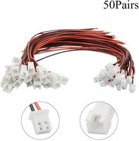 Set Konektor JST XH 2.54 2-Pin dengan Konektor Jantan dan Betina Konduktor Tembaga 16-24AWG