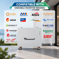 Batterie de stockage solaire Tewaycell 20 kWh IP65 LiFePO4 Lithium-ion, système de stockage d'énergie domestique à cycle profond, BMS intelligent, contrôle WiFi