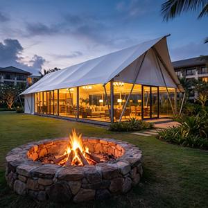 Tenda Glamping Kaca 750G Film Tensile Kaca Tempered Tenda Kemah Mewah untuk Resor Luar Ruangan - Product Image 1