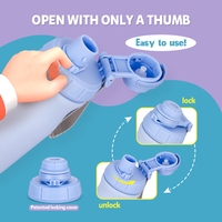Échantillon Gratuit - Bouteille d'Eau Isotherme pour Enfants 14oz, Double Paroi en Acier Inoxydable, Sans BPA, avec Couvercle Anti-Fuite