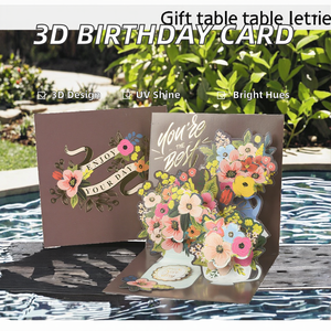 Buste <span class=keywords><strong>di</strong></span> auguri in 3D e auguri <span class=keywords><strong>di</strong></span> ringraziamento benedizione universale per il giorno del ringraziamento per il giorno dell'insegnante dei bambini-carta resistente realizzata - Product Image 2