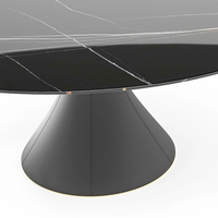 Table à manger ronde moderne de luxe pour 6 personnes, plateau en bois laqué ou en marbre, pour la maison et l'hôtel