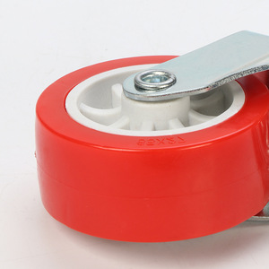 <b>Casters</b> 2.5-Inch Swivel Red <b>Wheels</b> M12 Screws Metal Durable Furniture <b>Casters</b> - Product Image 3