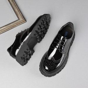 Zapatos Formales de Hombre con Punta Cuadrada Estilo Italiano, con Cordones, Parte Superior de Cuero Genuino Hecha a Mano, Suela de Goma Antideslizante, Zapatos de Negocios - Product Image 1