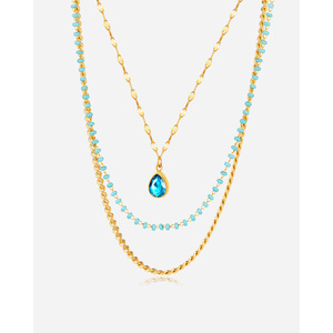 สร้อยคอไทเทเนียมสไตล์ย้อนยุคโซ่คลาสสิกพร้อมสแตนเลสชุบทองของขวัญประจำชาติทันสมัย - Product Image 1